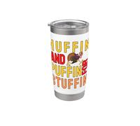 Huffin macareux pour farce Thanksgiving Turquie Trot 5K Run Gobelet isotherme en acier inoxydable double paroi