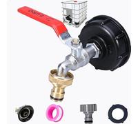 HUFHNWSO IBC Bouchon Cuve 1000l Robinet Recuperateur d Eau De Pluie 1000 Litres Cuve 1000l Plastique1/2" Double En Laiton En Fabriqué En Pp Filetage Gros 60 Mm (1/2)