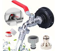 hufhnwso Robinet Cuve 1000 litres IBC 1/2 Robinet de Jardin1000L Adaptateur de Réservoir de Vidange IBC S60X6 pour