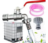hufhnwso Robinet Exterieur, Robinet 1/2-1000 l -,Robinet Recuperateur Eau De Pluie, Robinet d'Écoulement, Réservoir d'eau 1000 l, Robinet Ibcvanne 1/2