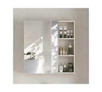 HUFIREHU Armoire à Miroir De Salle De Bain,Miroir Salle De Bain avec Rangement,avec Fonction De DéSembuage, LED, for Salon, Vestiaire, MatéRiau en Alliage D'Aluminium(White A,80cm/31.5in)