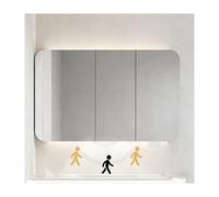 HUFIREHU Armoire à Miroir De Salle De Bain，Miroir Salle De Bain avec Rangement，for Salon, Buanderie, Vestiaire,avec LED,Dispositif De DéTection du Corps Humain(108cm/42.5in)