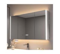 HUFIREHU Armoire Murale Salle De Bain Armoire Toilette Miroir avec 3 éTagèRes RéGlables Armoire Murale avec 3 Portes Meuble Salle De Bain Salon Toilette Miroir avec éClairage LED(White,120cm/47.2in)
