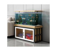 HUFIREHU Armoire Pour Aquarium à 3 Niveaux Support Aquarium En Bois, Noir Meuble De Base Pour Aquarium Avec Rangement Avec éTagèRe Pour Rangement D'Accessoires(Black frame walnut,70*45cm)