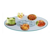 HUFIREHU Assiette De Service Tournante 360° Plateau De Service Rotatif Lazy Susan Verre Trempé Plateau Tournant En Verre Rond Pour Table En Verre, Bois, Marbre(Anti-tilt type,70cm)