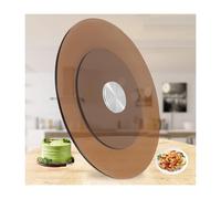 HUFIREHU Assiette De Service Tournante 360° Verre Trempé Plateau Tournant En Verre Rond Plateau De Service Rotatif Lazy Susan Rond Plaque De Service Rotatif(Brown,110cm/43.3in)