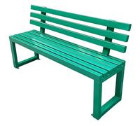 HUFIREHU Banc de Jardin en Acier avec Dossier, Banc Exterieur, Fixation Au Sol pour Porche, Jardin Ou Parc, DuréE de Vie de 30 Ans(Green,100x40x45cm/40x16x18in)