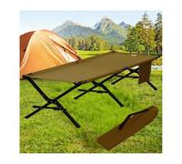 HUFIREHU Lit Dappoint 1 Personne Meuble Camping Lit De Camp Pliable Sac De Couchage Adulte Pull-Out Folding Bed Single Folding Sofa Bed Idéal pour Le Camping Et La Sieste(Sand Gold)