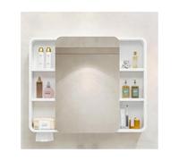 HUFIREHU Meuble Salle De Bain Mural,Armoire Miroir De Salle De Bain avec LED,DéSembueur, à Intensité Variable, for Buanderie Et Cuisine, Blanc(White A,90cm/35.4in)