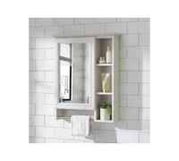 HUFIREHU Meuble Salle De Bain Mural,Meuble Mural Toilette Rangement,Armoires De Salle De Bain avec Miroir,avec Porte-Serviettes, for Salon, Buanderie, Vestiaire(Beige,70 * 73cm)