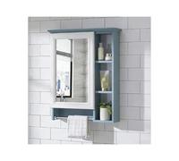 HUFIREHU Meuble Salle De Bain Mural,Meuble Mural Toilette Rangement,Armoires De Salle De Bain avec Miroir,avec Porte-Serviettes, for Salon, Buanderie, Vestiaire(Blue,70 * 73cm)