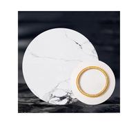 HUFIREHU Plateau De Service Tournant Assiette De Service Tournante 360° Rond Plaque De Service Rotatif Assiette PréSentation Verre PâTisserie Pour Table à Manger(White B,90cm/35.4in)
