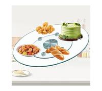 HUFIREHU Plateau De Service Tournant Rond Plaque De Service Rotatif Plateau De Service Rotatif Lazy Susan Assiette PréSentation Verre PâTisserie Pour Table à Manger(110cm/43.3in)