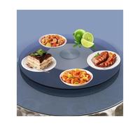 HUFIREHU Plateau Rond Tournant Assiette De Service Tournante 360° Verre Trempé Plateau Tournant En Verre Rond Plateau De Service Rotatif Lazy Susan Pour Table À Manger(Gray plastic steel base,78cm)