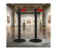 HUFIREHU Poteaux De BarrièRe,Poteaux RéTractables Avec Ceintures De SéCurité, Assemblage Facile à Connecter, For ThéâTres, FêTes, Expositions(Black,2M/6.5FT)