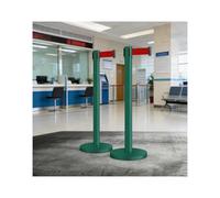 HUFIREHU Poteaux De BarrièRe,Poteaux RéTractables Avec Ceintures De SéCurité, Assemblage Facile à Connecter, For ThéâTres, FêTes, Expositions(Green,3M/9.8FT)