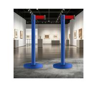 HUFIREHU Poteaux De BarrièRe,Poteaux RéTractables Avec Ceintures De SéCurité, Assemblage Facile à Connecter, For ThéâTres, FêTes, Expositions(Blue,3M/9.8FT)