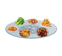HUFIREHU Rond Plaque De Service Rotatif Assiette De Service Tournante 360° Verre Trempé Plateau Tournant En Verre Rond Pour Table À Manger(Anti-tilt type,70cm)