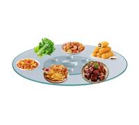HUFIREHU Rond Plaque De Service Rotatif Plateau De Service Rotatif Lazy Susan Verre Trempé Plateau Tournant En Verre Rond Pour Table à Manger(Anti-tilt type,70cm)