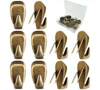 Hufopik Lot de 10 crochets muraux en tissu pour accrocher manteaux, photos, supporte jusqu'à 18 kg (bronze)