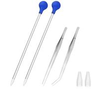 Hufopik Lot de 2 pipettes longues de 47 cm de long avec 2 pinces longues en acier inoxydable pour aquarium, seringue longue, tube d'alimentation en corail pour poissons marins, récifs, plantes