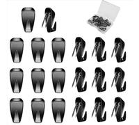 Hufopik Lot de 20 crochets muraux en tissu pour accrocher manteaux, photos, supporte jusqu'à 18 kg (noir)