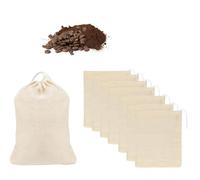 Hufopik Lot de 7 grands sacs à café à froid de 20,3 x 30,5 cm - Pochettes filtrantes jetables en maille fine avec cordon de serrage pour café glacé et houblon