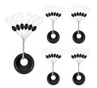 Hufopik Lot de 720 bouchons de pêche en caoutchouc 6 en 1 Noir Taille L M S