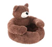 Hug Bear - Lit pour chat de 50 cm, niche amovible et lavable, coussin d'hiver chaud pour ours et chats, niche ronde pour chiens et chats de petite et moyenne taille, adorable coussin de couchage pour