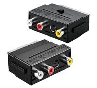 Hugcows 2PCS Convertisseur Numérique Péritel vers 3X in/Out + S-Video, Connecteur Audio Vidéo en Noir, Adaptateur avec Commutateur in/Out Audio Vidéo Analogique, Idéal pour Appareils AV