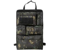HUGDSB Tactical Car Seat Back Organizer with 6 Molle Pouches, Heavy Duty Storage Bag Universal Fit for Truck SUV(Black Camouflage)