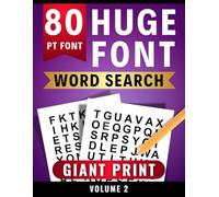 Huge Font Word Search Size 80 PT | Giant Print for Easy Reading and Low Vision | Volume 2: 50 Easy Relaxing Word Find Puzzles | Anti-Eye Strain for ... Adults, Teens, and the Visually Impaired