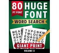 Huge Font Word Search Size 80 PT | Giant Print for Easy Reading and Low Vision | Volume 3: 50 Easy Relaxing Word Find Puzzles | Anti-Eye Strain for ... Adults, Teens, and the Visually Impaired