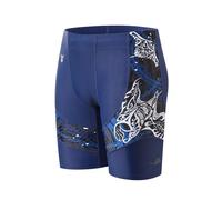 HUGE SPORTS Short de bain long Splice série Wilde - Pour homme, Poissons du diable, S