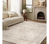 HUGEAR Beige Vintage Tapis Salon 160x230cm Lavable en Machine Antidérapant Grand Carpet Descente de Lit Chambre Adulte Salle a Manger Cuisine Bureau Doux Poil Ras Carpette