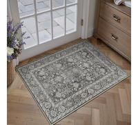 HUGEAR Noir Vintage Petit Tapis Entree Interieur Antidérapant Lavable en Machine 60x90cm Paillasson Chambre Adulte Interieur Bureau Cuisine Poil Ras Decoration Chambrel