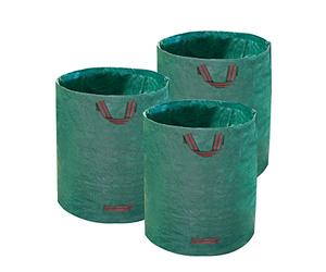 HUGELEAF Sacs à déchets de jardin réutilisables de 280 litres, sacs de | Avec poignées renforcées, sacs à déchets de jardin extra larges et résistants pour le nettoyage des feuilles et du jardin