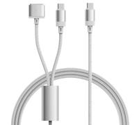 Hugener Câble de charge magnétique 2 en 1 3 et USB C pour MacBook Air/Pro 2 | Cordon de chargeur double ports M5/M4/M3/M2 pour ordinateur portable, iPad, téléphone 100 W