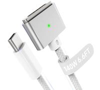 Hugener Câble magnétique 3 USB-C de 2 m compatible avec chargeur M4/M3/M2 MacBook Air Pro, câble magnétique sûr 3 de 140 W pour MacBook Air (13"/15" 2025/2024/2023/2022), Pro (16"/14" 2024/2023/2022