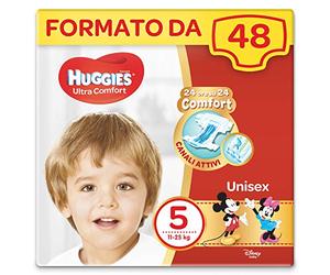 Huggies Couches Ultra Comfort, Taille 5 (11-25 kg), Lot de 48 couches