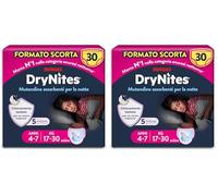 Huggies Culotte absorbante Drynites pour bébé fille, taille M (17-30 kg), lot de 20