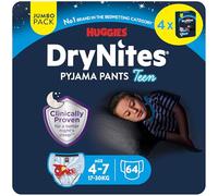 Huggies Drynites 4-7 ans Garçon (17-30kg) - Sous-Vêtements de Nuit Absorbants pour Enfants qui Font Pipi au Lit - x64 Culottes (Lot de 4 Paquets de 16)