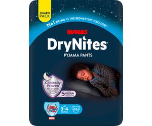 Huggies Drynites Culottes De Nuit Garçon 3-4 Ans 12-21kg 16 Pièces