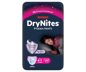 Huggies DryNites Culottes pyjama 4-7 ans - 17-30 kg - Pack de 10