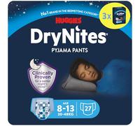Huggies Drynites Lot de 9 culottes absorbantes pour la nuit pour enfant, taille L (27-57 Kg), 3 paquets de 9 pièces, pour un total de 27 culottes