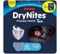 HUGGIES DryNites Pantalon de pyjama pour garçon de 13 ans et plus (48-60 kg), 33 pantalons d'énurésie nocturne, jusqu'à 100% sans fuite