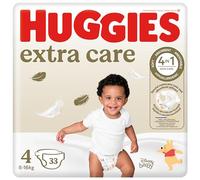 Huggies Extra Care Design Disney, couches ultra absorbantes, protection complète, taille 4 (8-16 kg), lot de 33 pièces