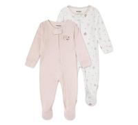 HUGGIES Footed Coveralls 2-Pack Lot de 2 Combinaisons avec Pieds, Crystal Pink, 6 Mois Fille