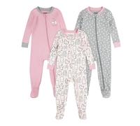 Huggies Little Hugs Bébé Fille Snug Sleep Coveralls (3-Pack) Ensemble De Pijama, Rose/Gris, 12 Mois EU