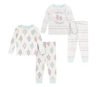 Huggies Little Hugs Bébé Fille Snug Sleep Set (4-Pieces) Ensemble De Pijama, Gris/Rose, 18 Mois EU